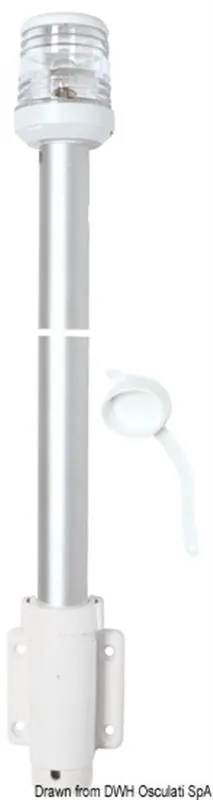 Asta 100 cm fanale 360° bianco a parete