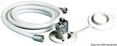 Doccetta Mizar bianca tubo PVC 2,5 m in piano