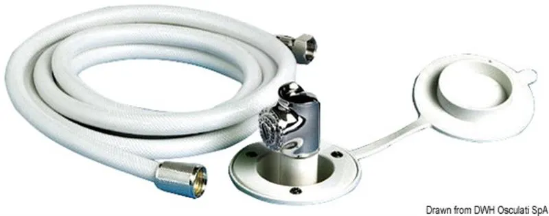 Doccetta Mizar bianca tubo PVC 2,5 m in piano