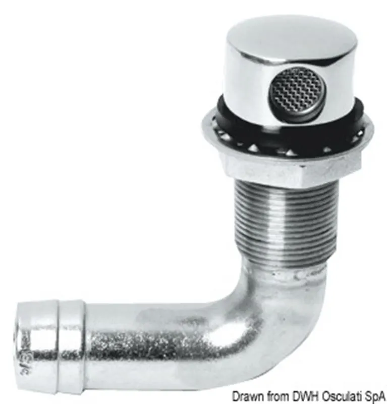 Sfiato inox 90° 19 mm
