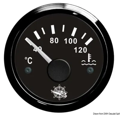 Indicatore temperatura acqua 40/120° nero/nera