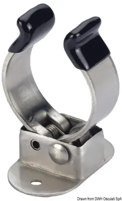 Clip in Acciaio Inox per bloccaggio ganci accosto, canne da pesca, ecc