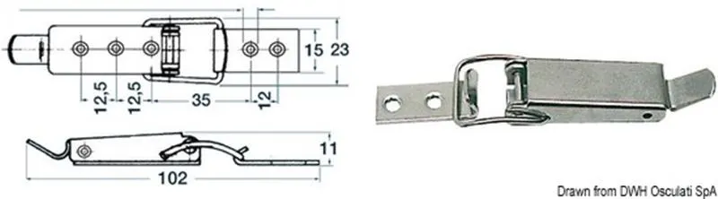 Chiusura inox a leva mm102