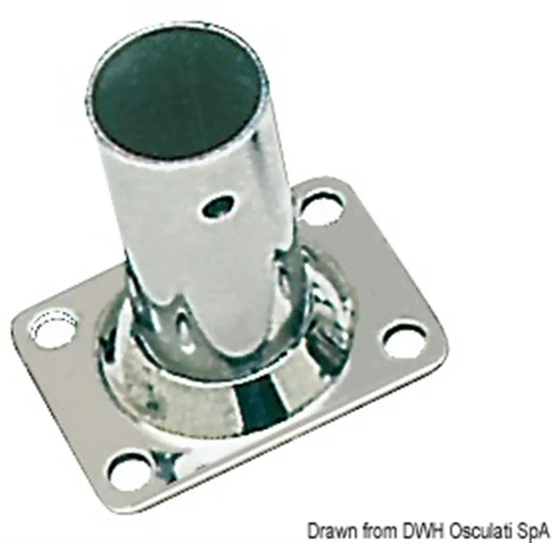 Basetta rettangolare inox 90° 22 mm