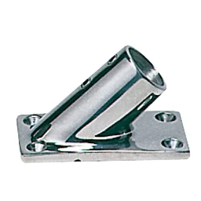 Base rettangolare inox 45° 22 mm
