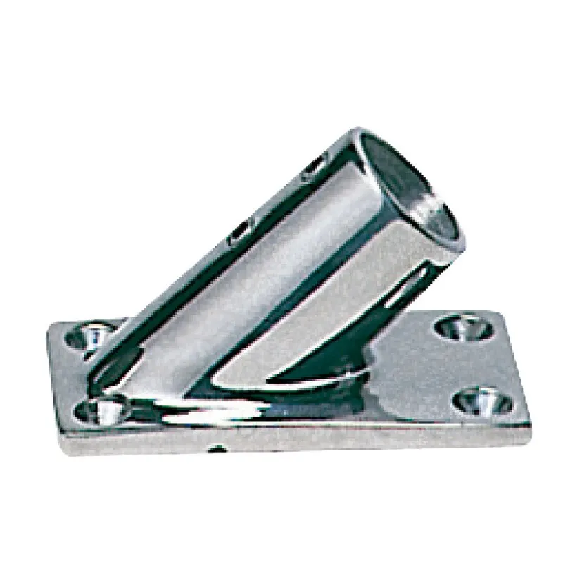 Base rettangolare inox 45° 22 mm