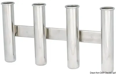Reggicanne inox a parete 4 posti