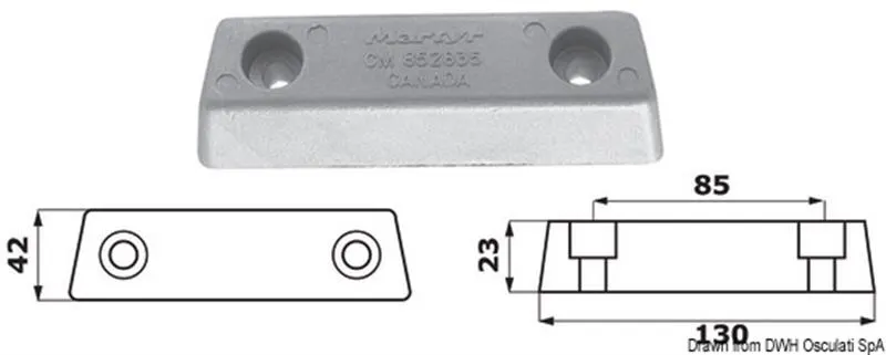 Anodo magnesio base Volvo DuoProp 290