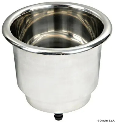 Portabicchieri inox con drenaggio