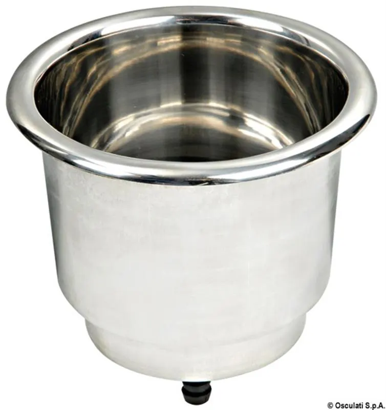 Portabicchieri inox con drenaggio