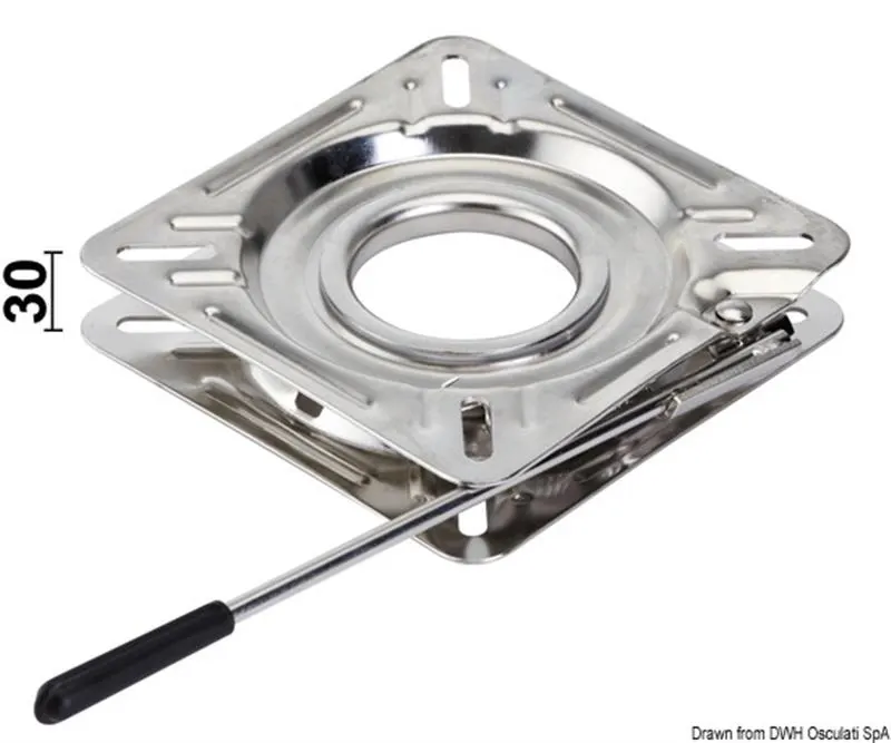 Base girevole inox frizionata con blocco