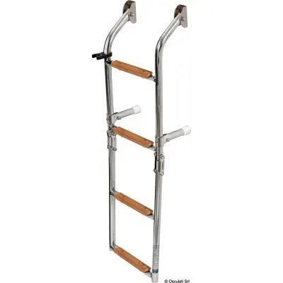Scaletta inox/legno 4 gradini