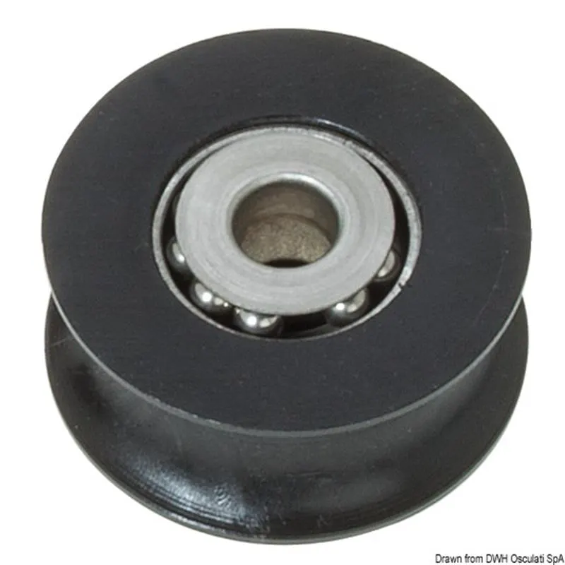Puleggia in delrin su sfere inox mm 28 Ø 8