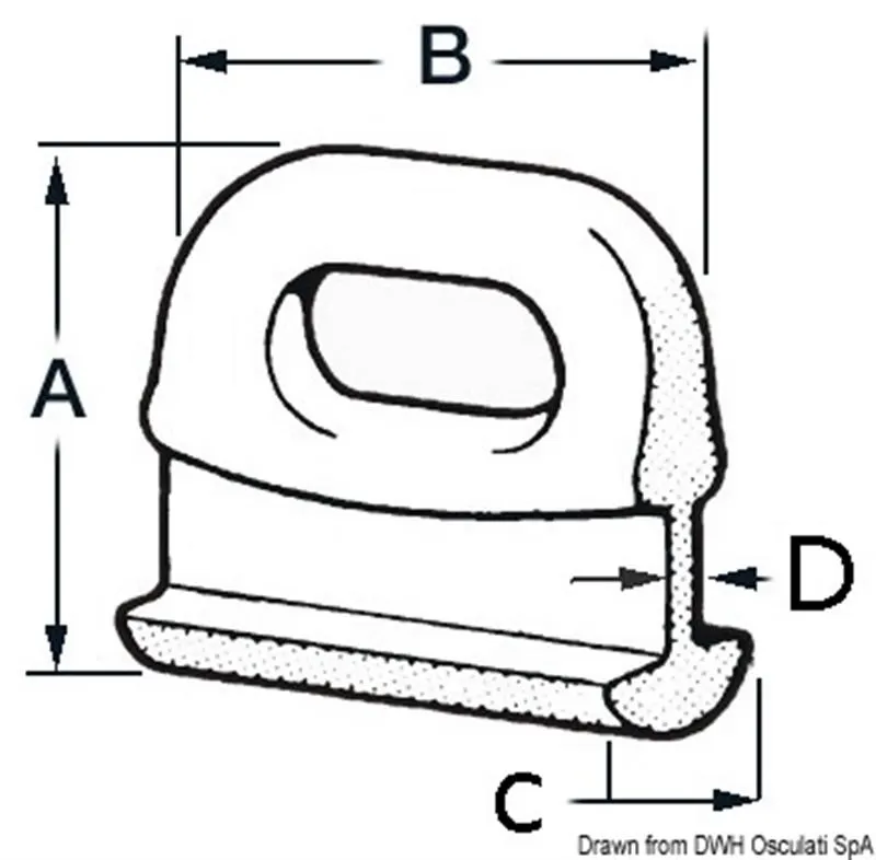 Cursori nylon curvi 14 mm