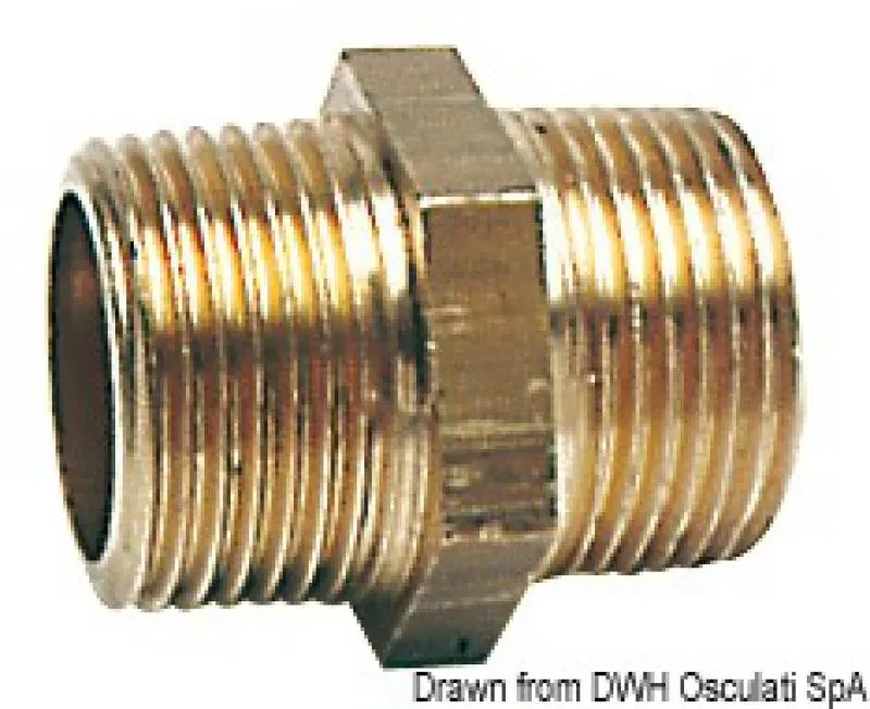 Nipple ottone doppio 1" 1/4 – immagine 2