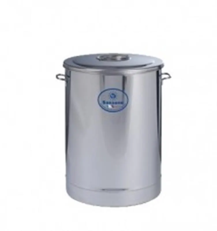 Contenitore ecologico inox con apertura manuale e ruote lt 80