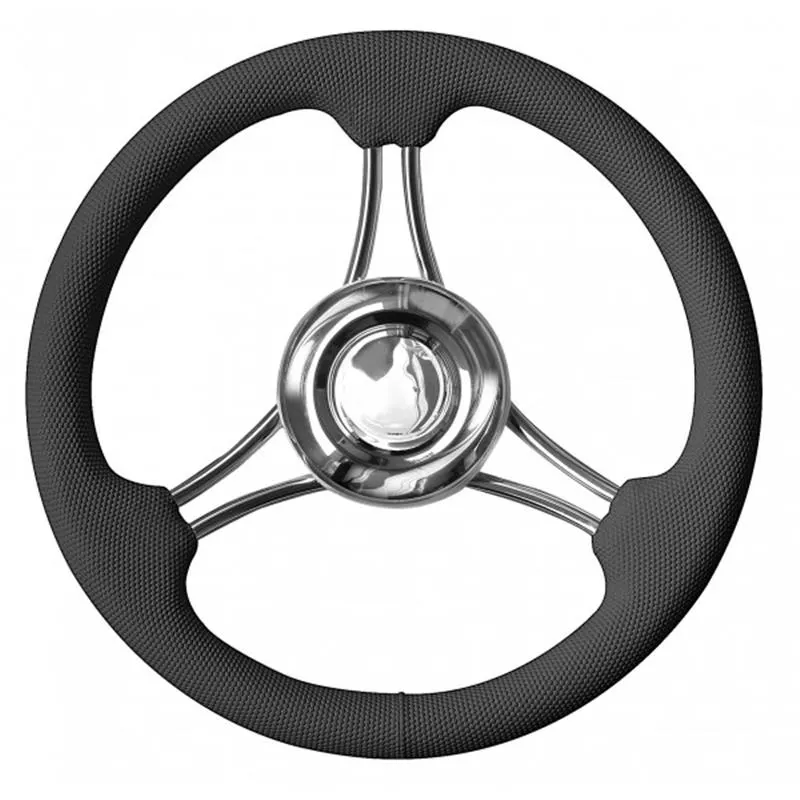 Volante inox impugnatura poliuretano colore nero Ø 350