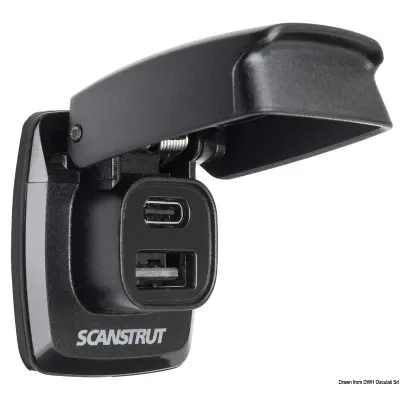 Presa USB-A e USB-C stagne SCANSTRUT Flip Pro