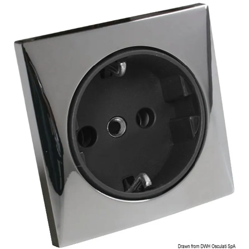 Presa AC 220 V tipo Schuko cromata