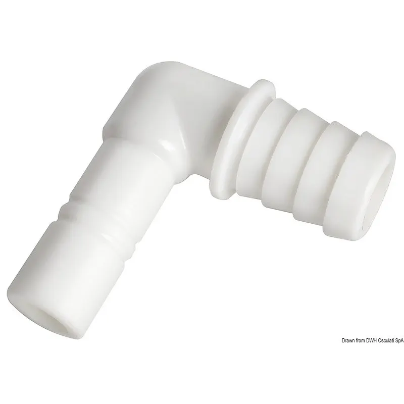 Raccordo cilindrico a gomito per tubo flessibile da 20 mm WHALE