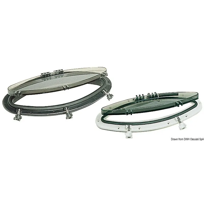 Oblò ellittico Bomar bianco 146 x 415 mm