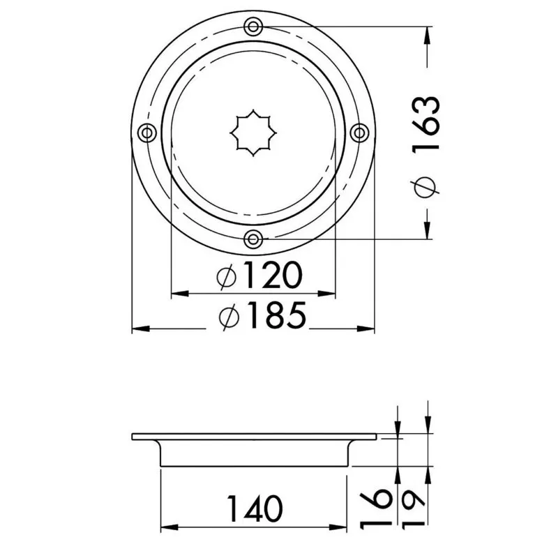 Botola ispezione AISI 316 passaggio 120 mm
