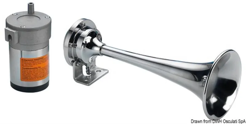 Tromba cromata 2 corni 24 V