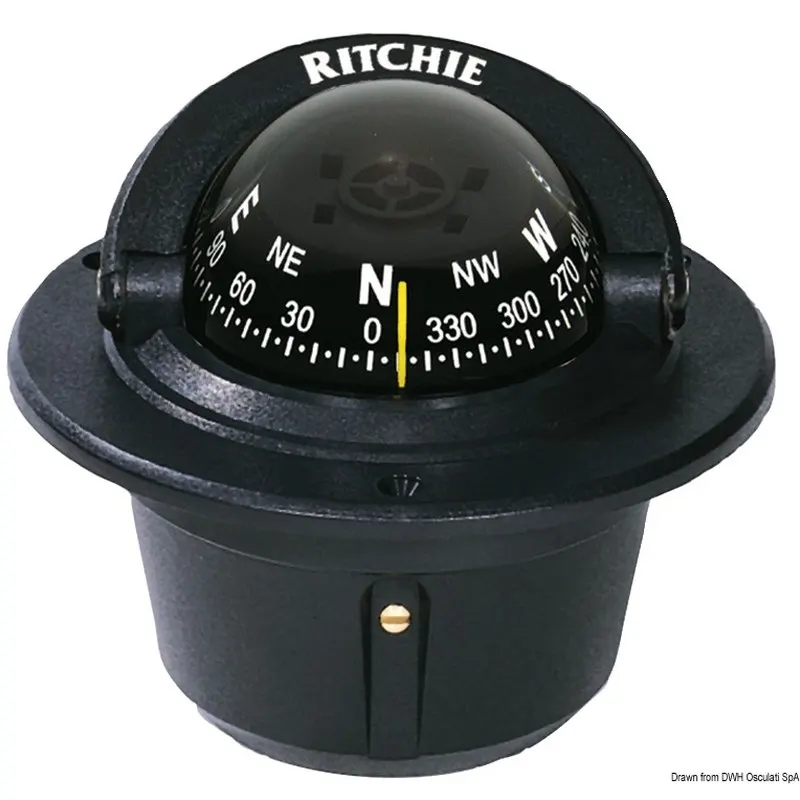 Bussola Ritchie Explorer 2"3/4 incasso nera/nera
