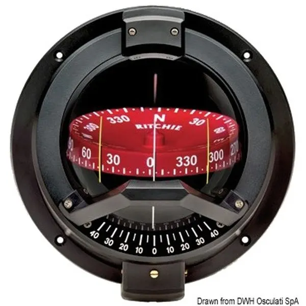 Bussola Ritchie Venturi Sail 3"3/4 nera/rossa