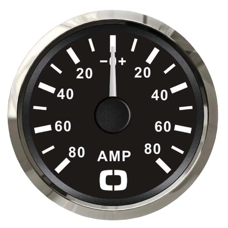 Amperometro con shunt 80 A nero/lucida