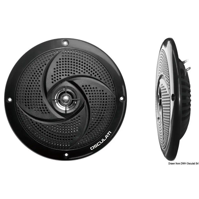 Coppia di casse stereo ultra piatte doppio cono nere 6,5"