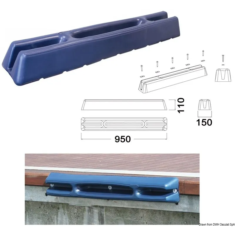 Protezione per pontile 950 mm blu
