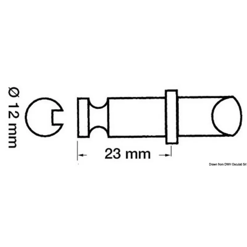 Scalmo plastica/ottone 12 x 23 mm