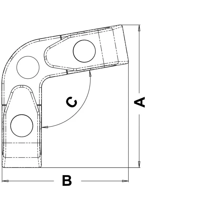 Passacavo angolare a rulli 100°