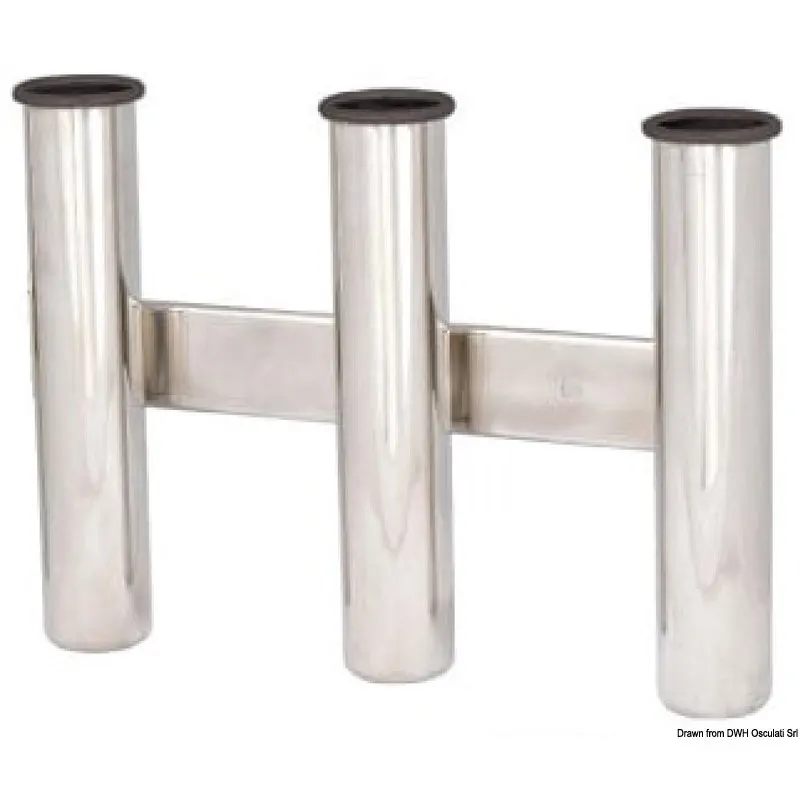 Reggicanne inox a parete 3 posti