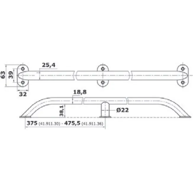 Corrimano Deluxe 750 mm