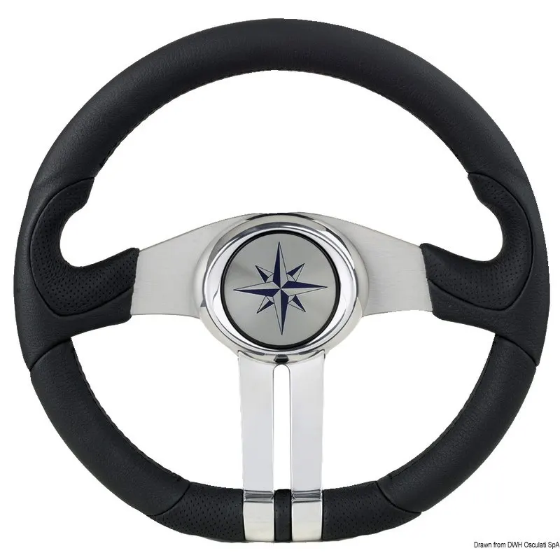 Volante nero razze argento/cromo