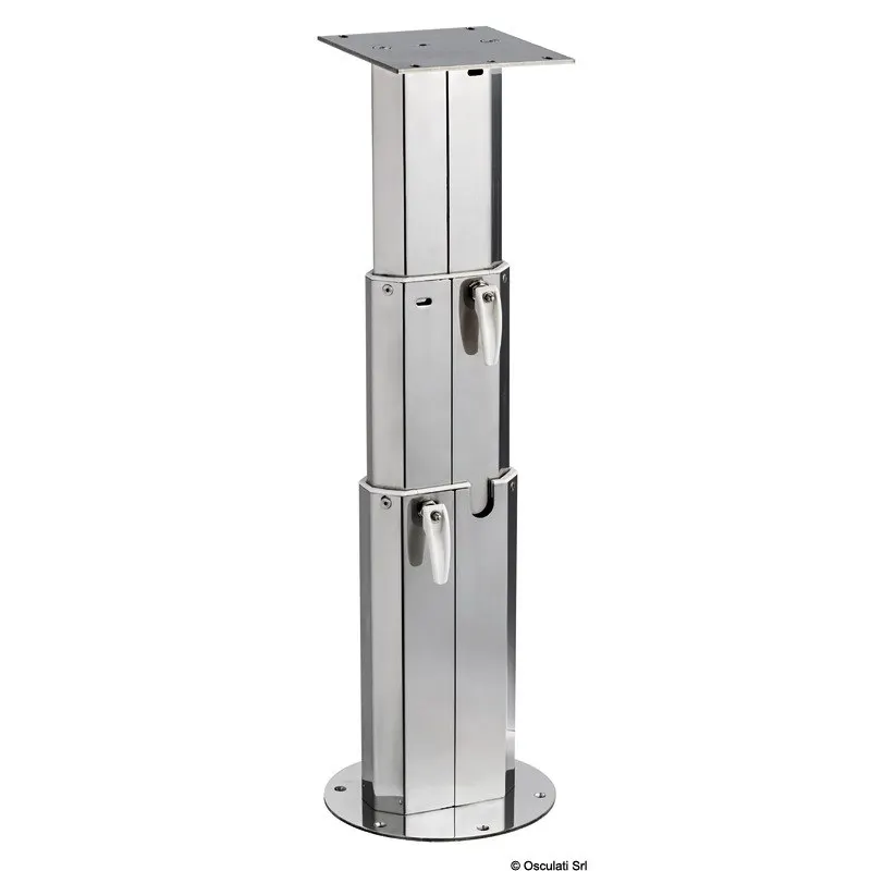 Gamba telescopica in acciaio inox per tavolo