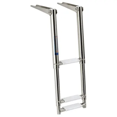 Scaletta inox telescopica stretta 3 gradini bianchi