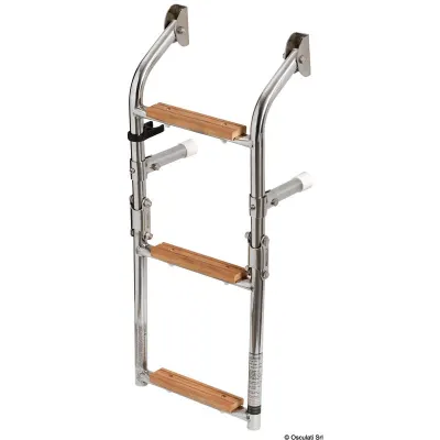 Scaletta inox/legno 3 gradini