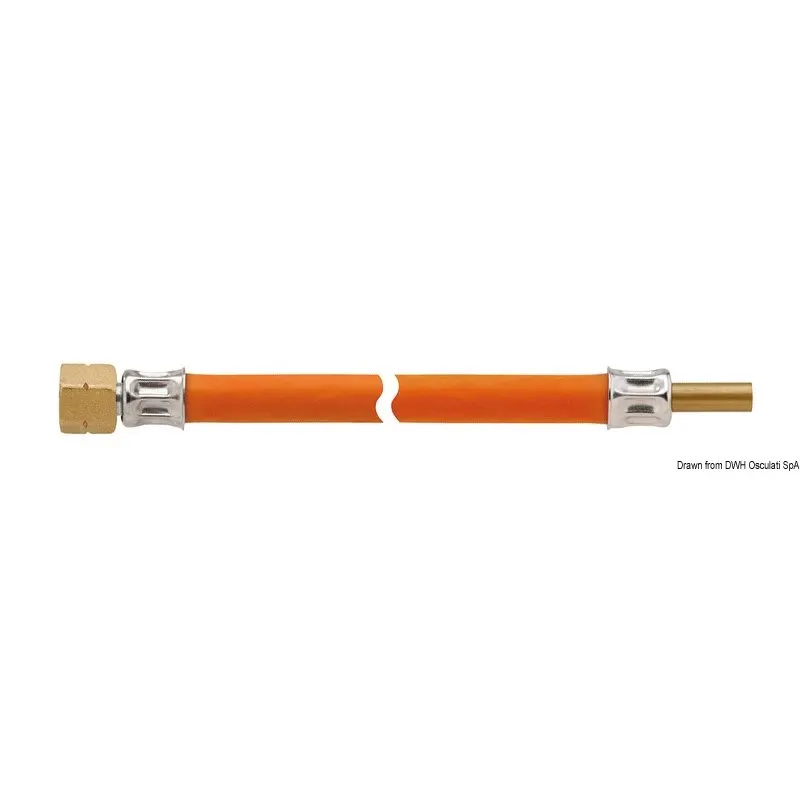 Tubo con filetto 1/4 RST 8 x 600 mm