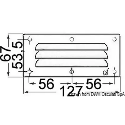 Griglia areazione inox 67 x 127 mm