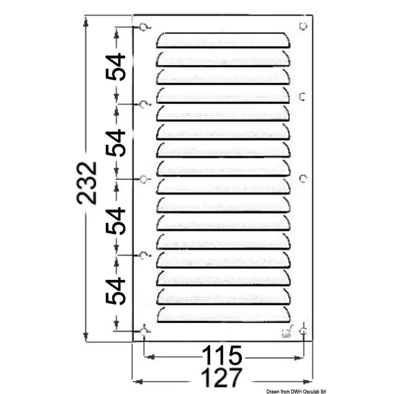 Griglia areazione 232 x 127 mm + antizanzare