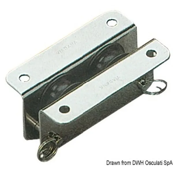 Bozzello inox incasso 2 pulegge 25x8