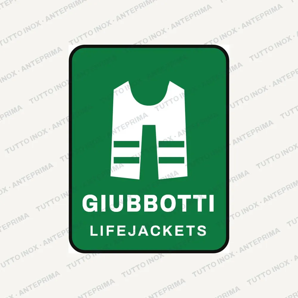 Adesivo posizione giubbotti di salvataggio