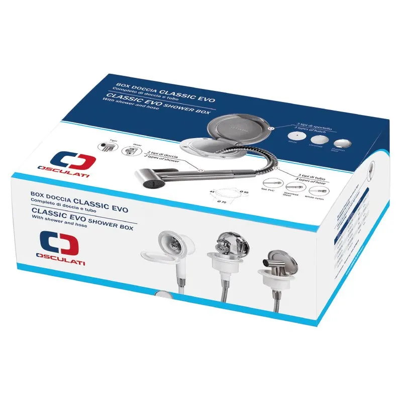 Box doccia Classic Evo cromato tubo inox 4 m in piano