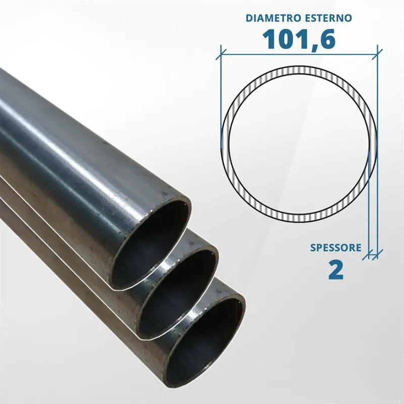 Tubo diametro 101.6 spessore 2 mm (opaco) - AISI 304
