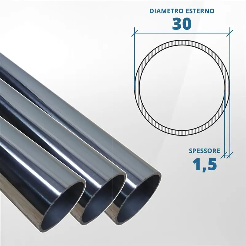 Tubo diametro 30 spessore 1,5 mm (lucido) - AISI 316L