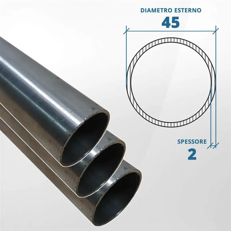 Tubo diametro 45 spessore 2 mm (opaco) - AISI 316L